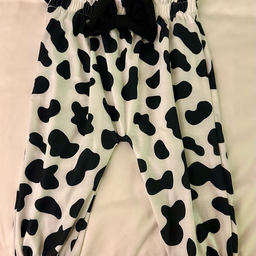 Black and White Cow Print Pants